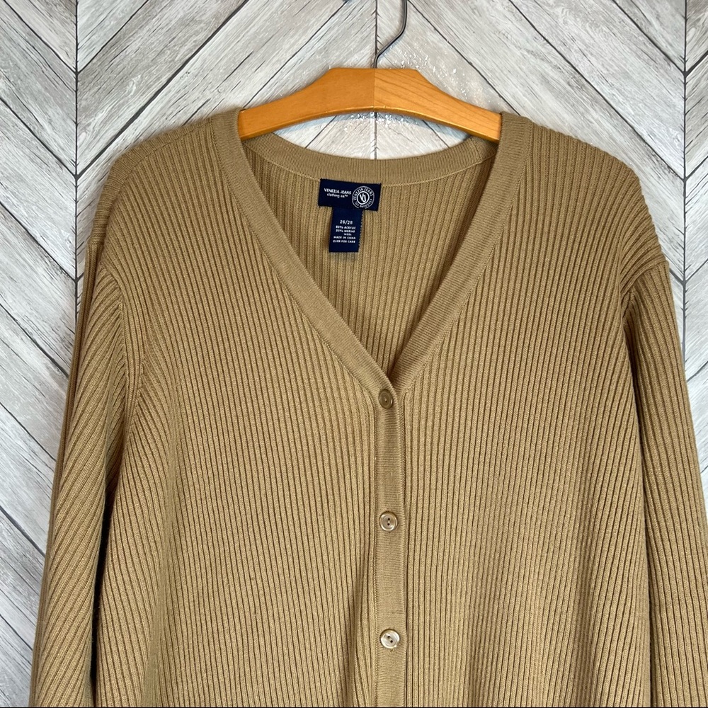 Venezia Camel Button-Up Cardigan - Picture 2 of 10